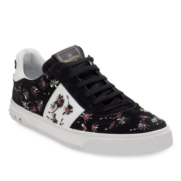 Valentino women’s Flycrew beaded suede sneakers sizeIT 37 US 7